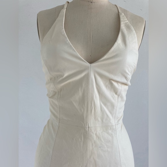 BIRD BY JUICY COUTURE LEATHER HALTER DRESS - Picture 2 of 15